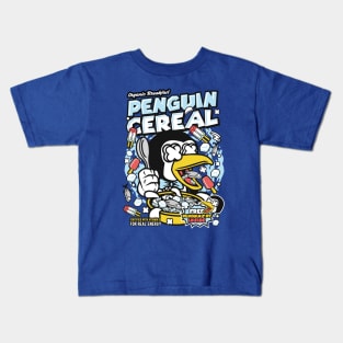 Retro Cereal Box Penguin Cereal // Junk Food Nostalgia // Cereal Lover Kids T-Shirt